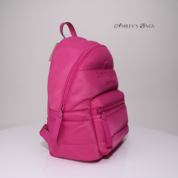 Kate Spade Ella Large Puffy Backpack In Candied Pink - Picture 3 of 10